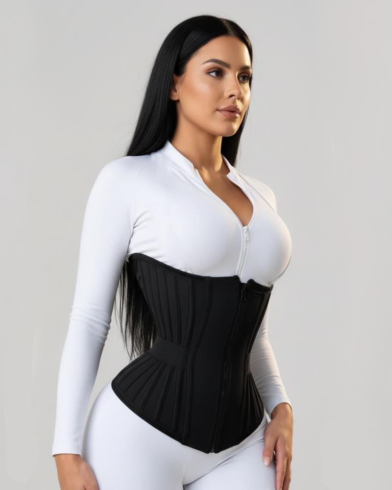 Postpartum Front Zipper Strong Tummy Control Waist Trainer Hourglass Shaping Corset