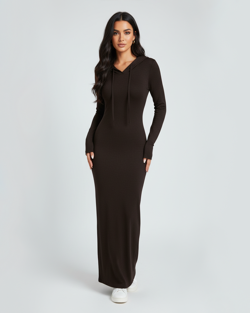 Women's Fashion Casual Hooded Slim Fit Long Sleeve Dress