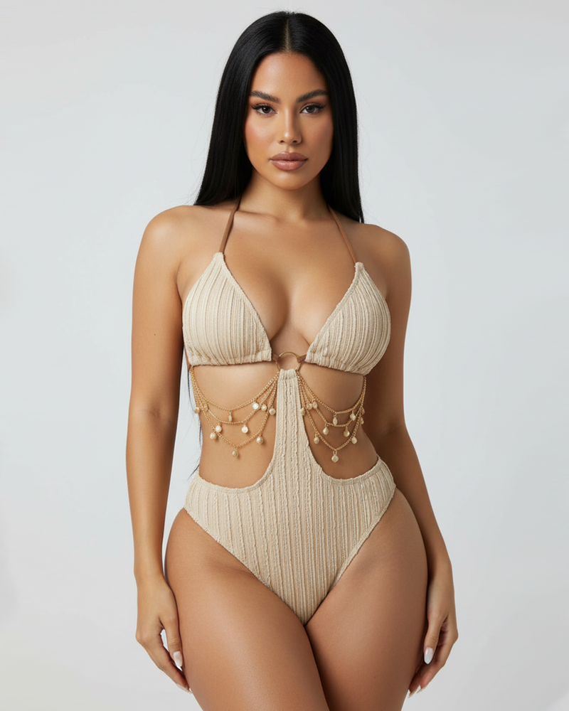 Necklace‑Style Beach Vacation One‑Piece Swimsuit