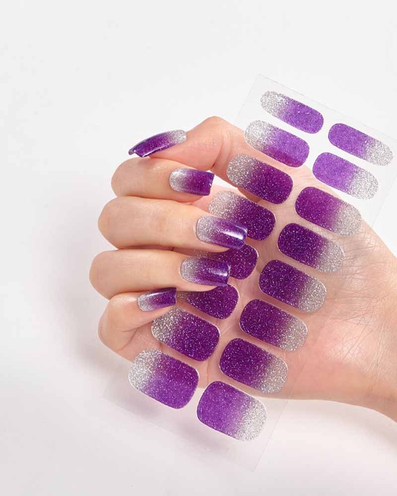 Gradient Glitter Nail Sticker-Curvy-Faja