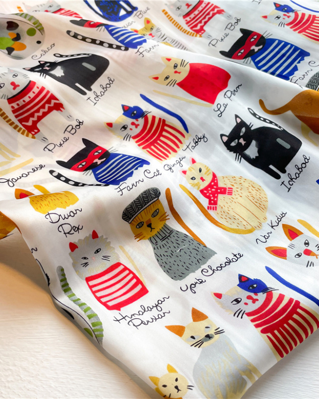 Cute Cat Scarf-Curvy-Faja