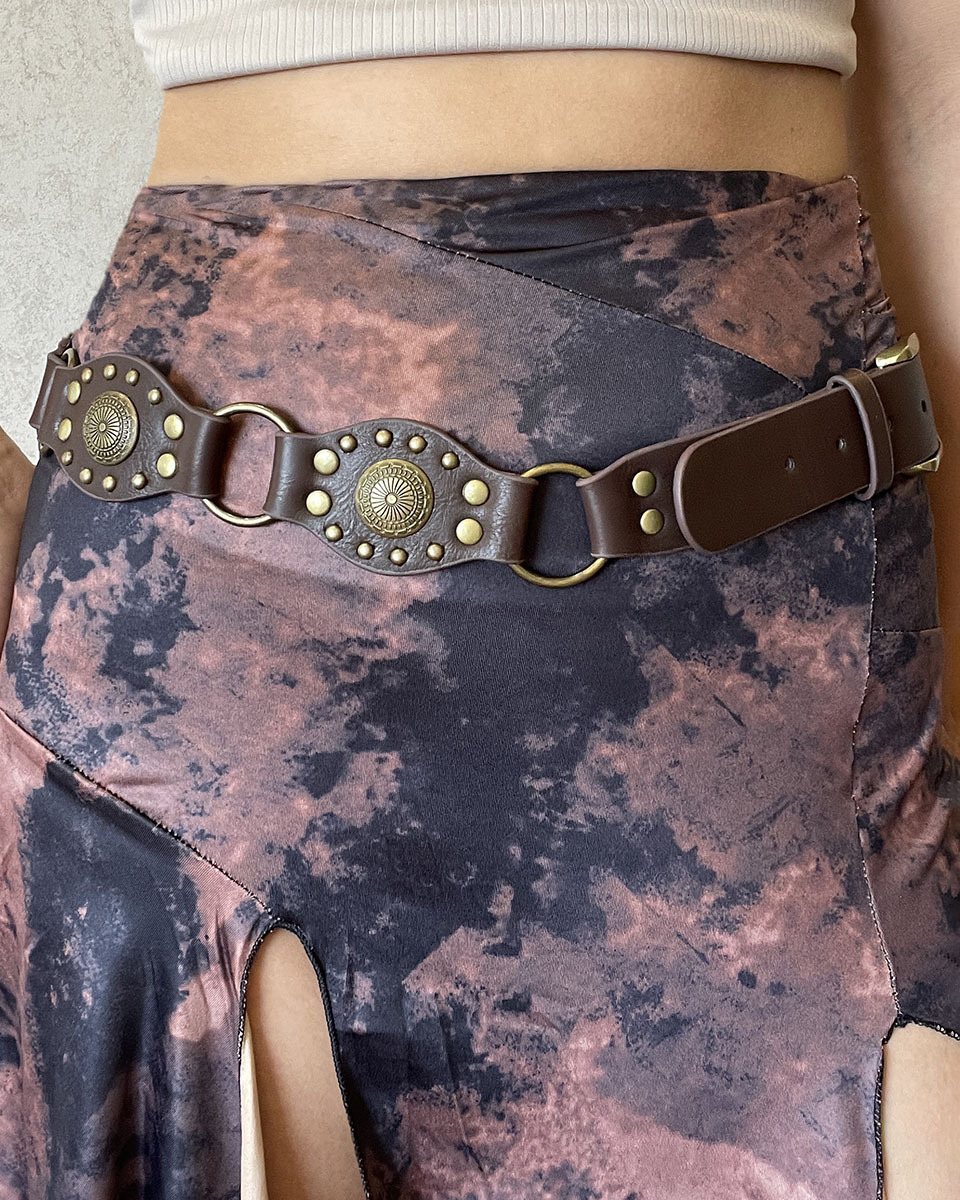Retro Rivet Eyelet Stitching Punk Wide Belt-Curvy-Faja