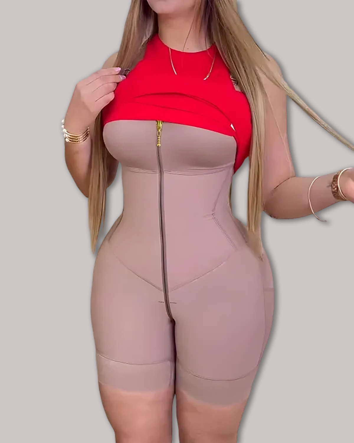 Women's Front Zipper Tummy Controlling Full Body Shaper