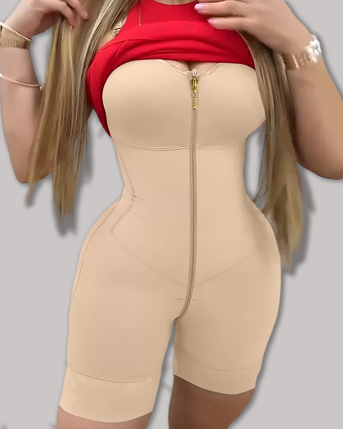Women's Front Zipper Tummy Controlling Full Body Shaper
