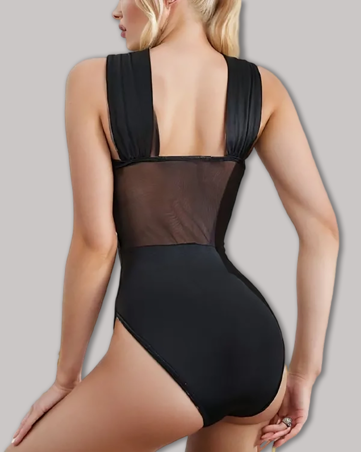 Underwire Boning Mesh Halter Body Shapewear