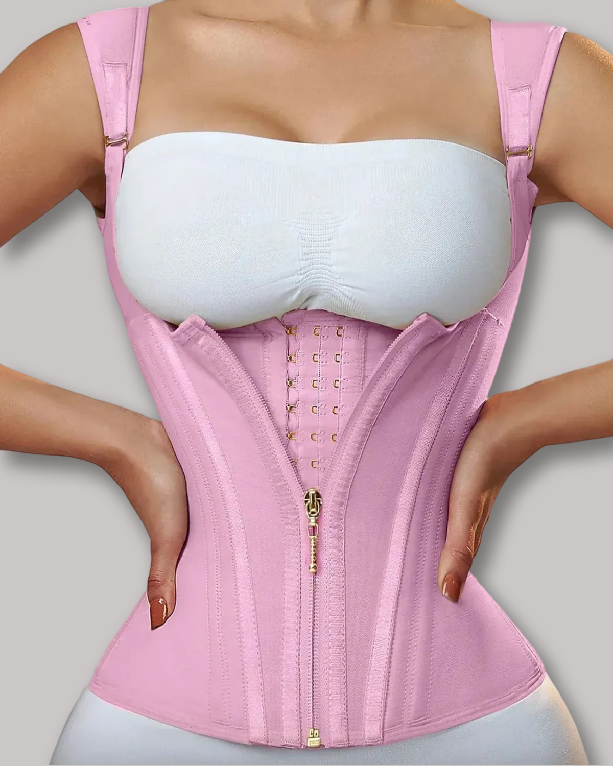 Waist Trainer for Women Corset Vest Body Shaper Cincher Trimmer Tank Top Sport Girdle with Steel Bones-Curvy-Faja