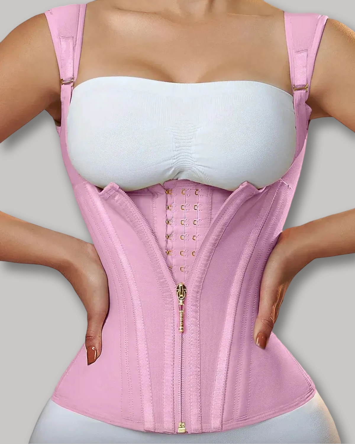 Waist Trainer for Women Corset Vest Body Shaper Cincher Trimmer Tank Top Sport Girdle with Steel Bones-Curvy-Faja