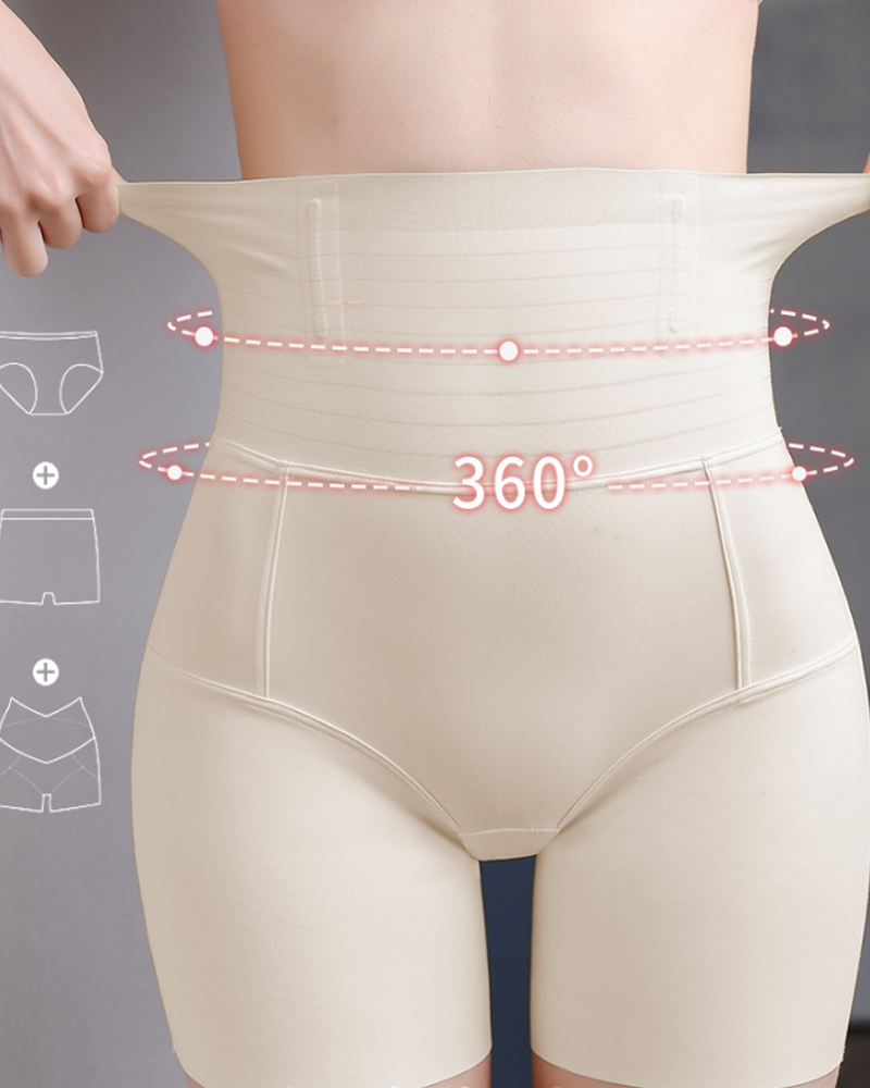 Thin Seamless High Waist Tummy Lifting Shorts-Curvy-Faja