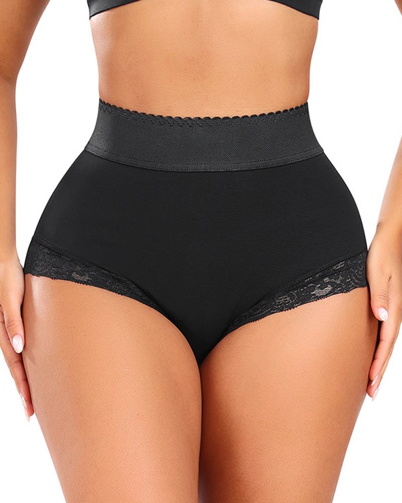 Triangle Lace Waist Shorts Tummy Control Hip Lifting Pants