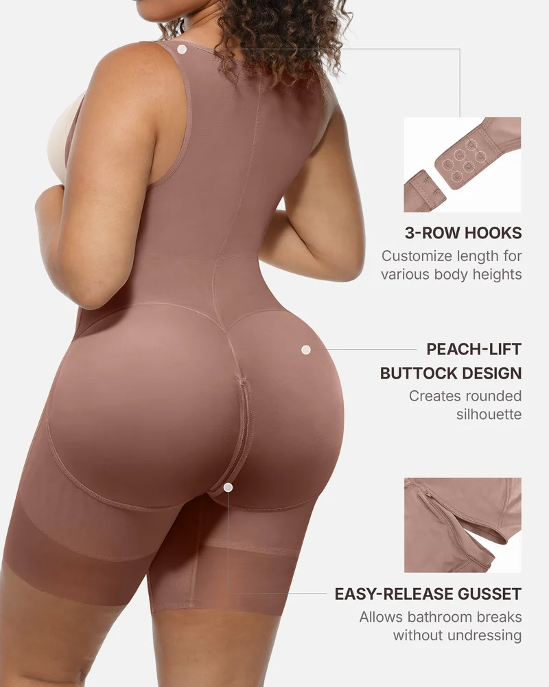 Open Front V‑Belt Tummy Control Butt Lifter Shapewear Bodysuit