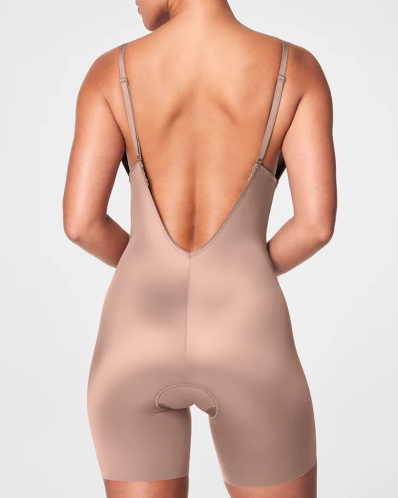 Deep V-Neck Convertible Strap Firm Compression Mid-Thigh Bodysuit Shaper(Pre-Sale)