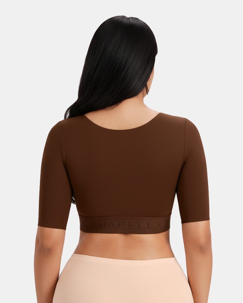Short Sleeve Arm Compression Shapewear Top Front Hook‑and‑Eye Post‑Surgical Shaper Top(Pre‑Sale)