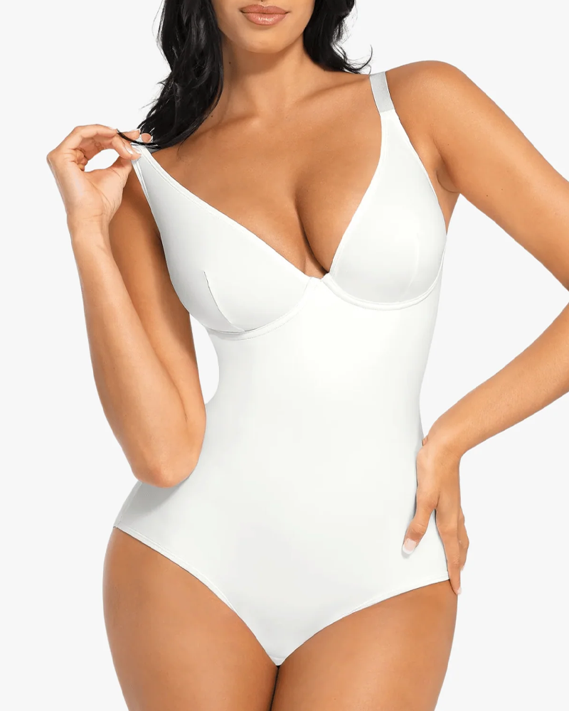 Deep V-Neck Bodysuit For Tummy Control Hip Lift And Shaping