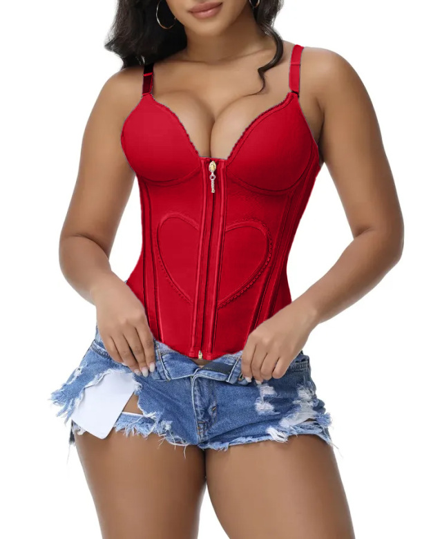 Women's Waist-cinching Black Tummy-control Bustier Tank Tops