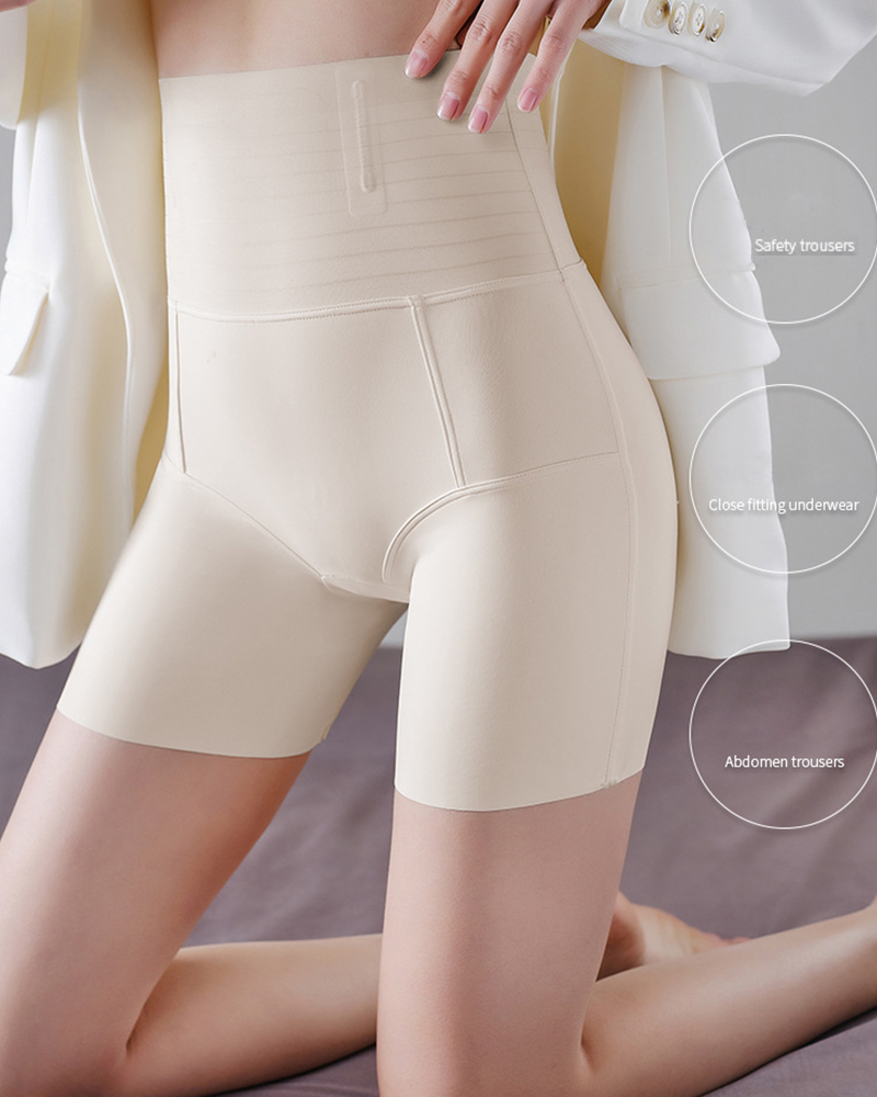 Thin Seamless High Waist Tummy Lifting Shorts-Curvy-Faja