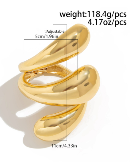 Metal Glossy Bracelet-Curvy-Faja