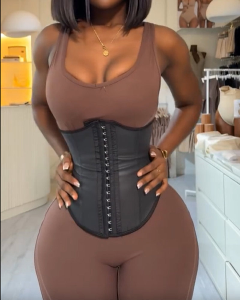Waist Trainer Faux Leather Slimming Belt