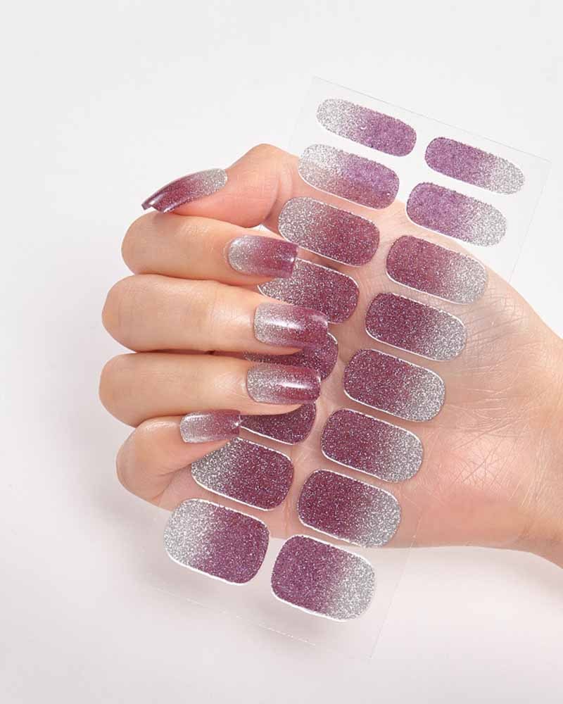 Gradient Glitter Nail Sticker-Curvy-Faja
