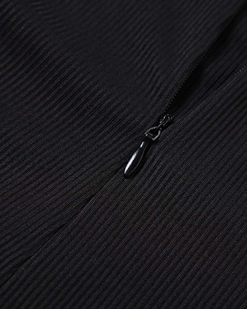 Solid Skinny Crew Neck Jumpsuit