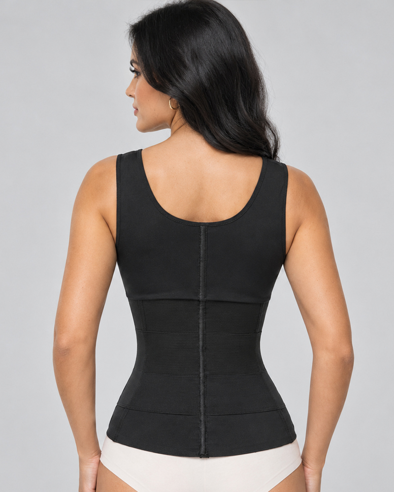 One-Piece Built-In Shaping Cups Double Compression Tummy Control Shapewear Tank Top