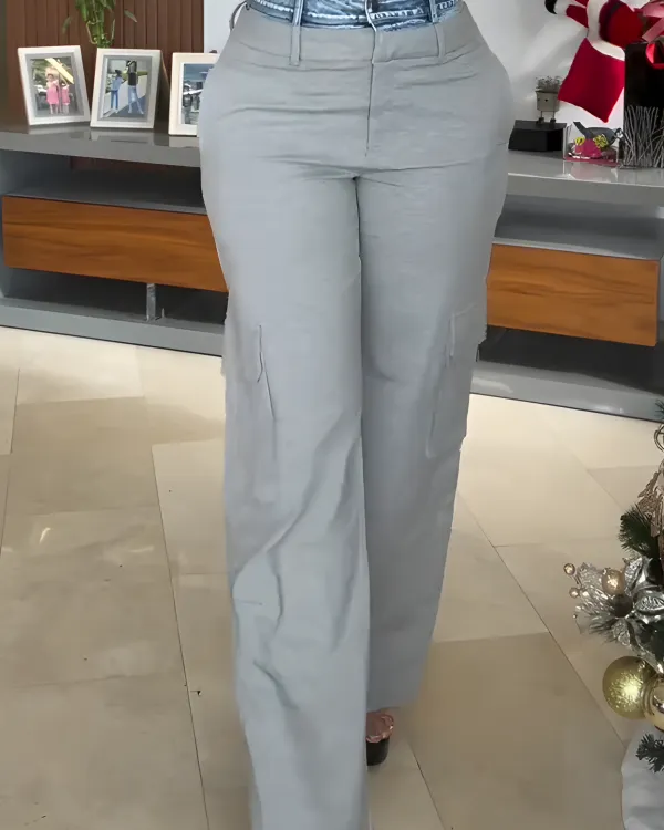 Women's Sleeveless Slim Fit Wide Leg 2-Piece Set-Curvy-Faja