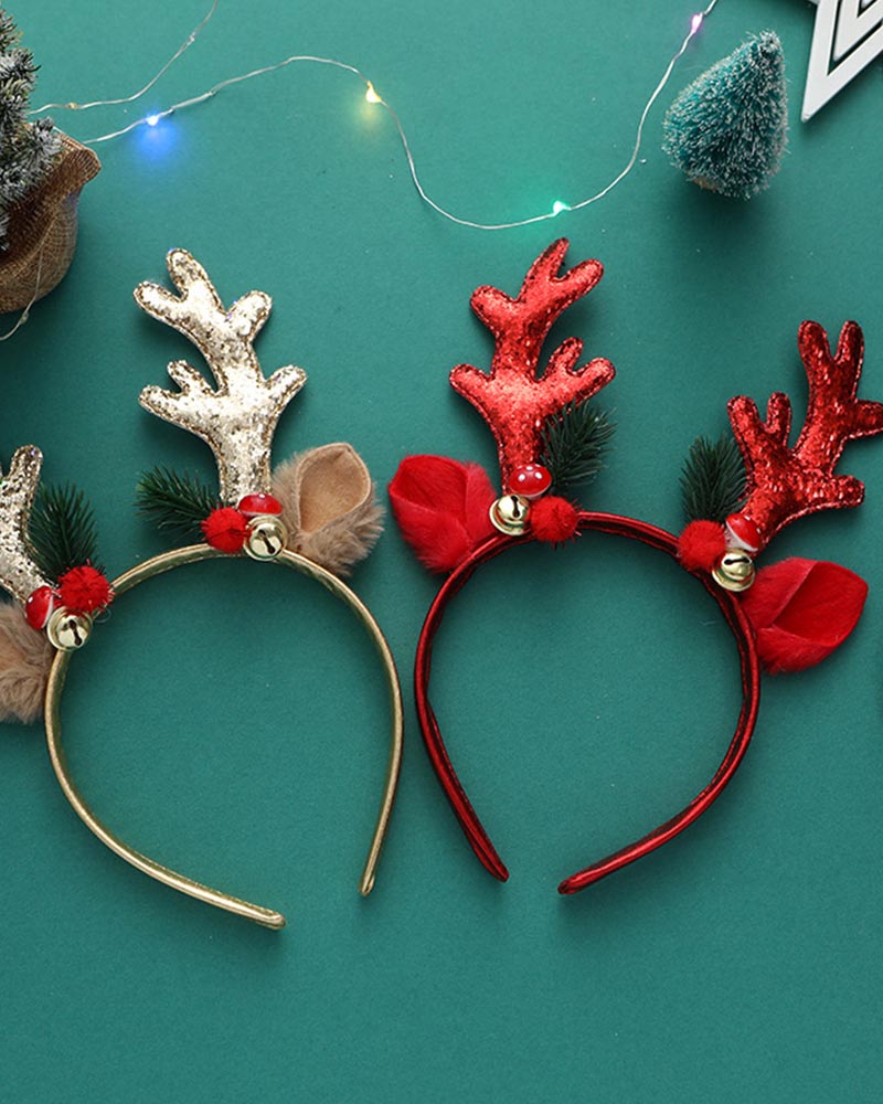 Christmas Elk Sequin Headband-Curvy-Faja