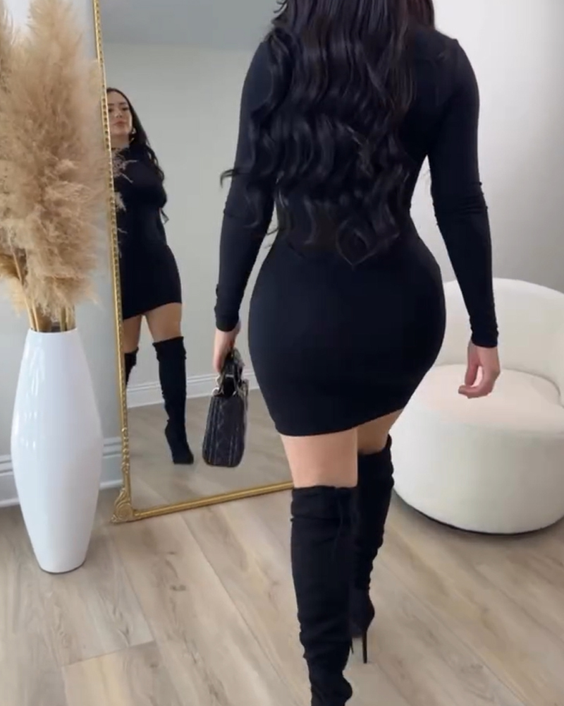 Seamless Hip Bodycon Dress-Curvy-Faja