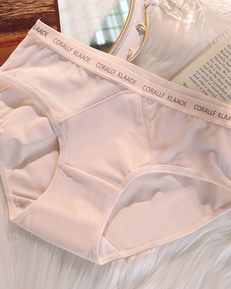 Sexy Mid-Waist Seamless Panties With Soft And Glutinous Mesh