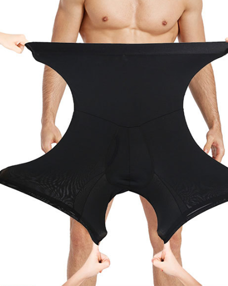 Men's Breathable Double Layer Waist Shaping Butt Lifting Slimming Pants