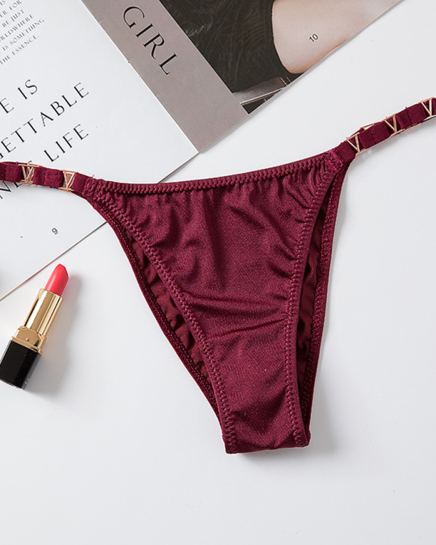 Sexy V-Shaped Metallic Ice Silk Panties-Curvy-Faja