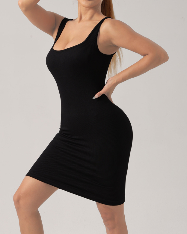 Tight-Fitting S-Curve Outdoor Bodycon Dress Lycra Fabric