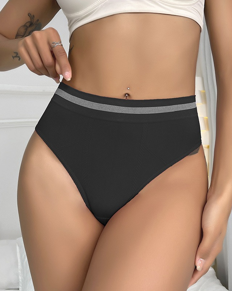 Seamless High Waist Tummy Control Stretch Briefs-Curvy-Faja