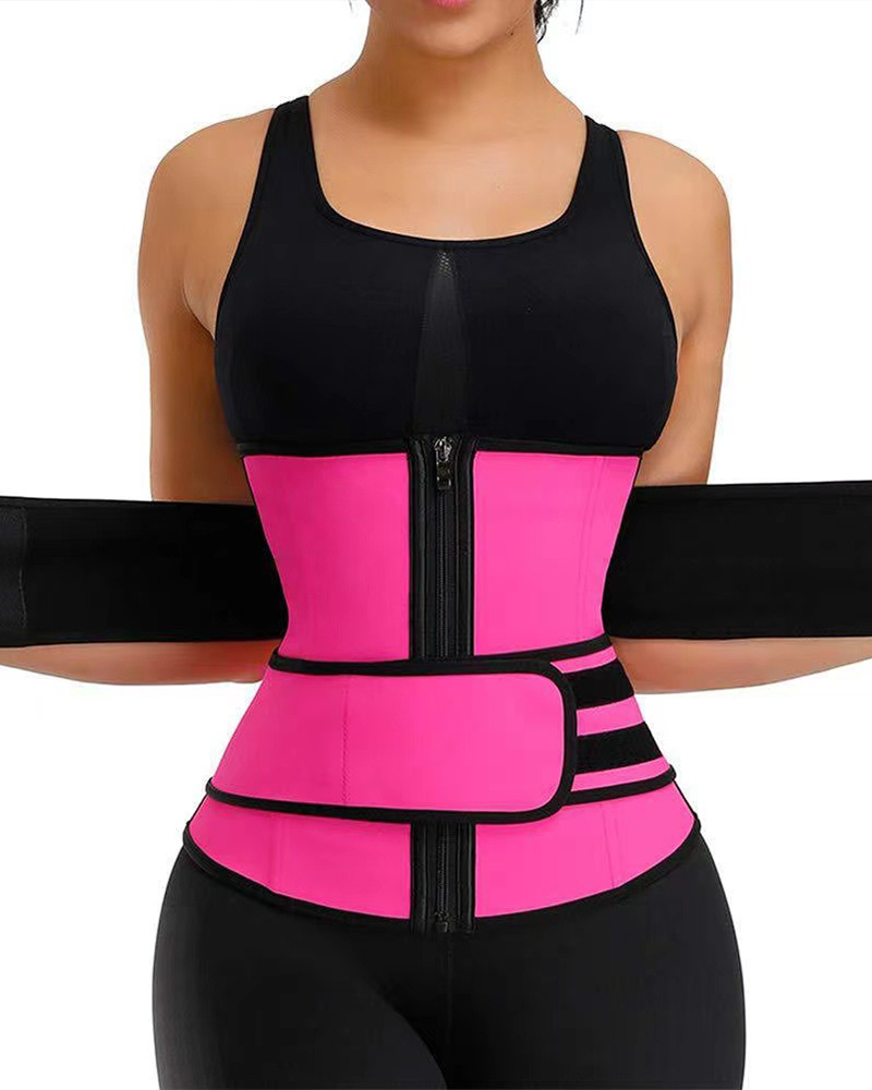 Body Shaping Double Belt Zipper Belly Control Belt-Curvy-Faja