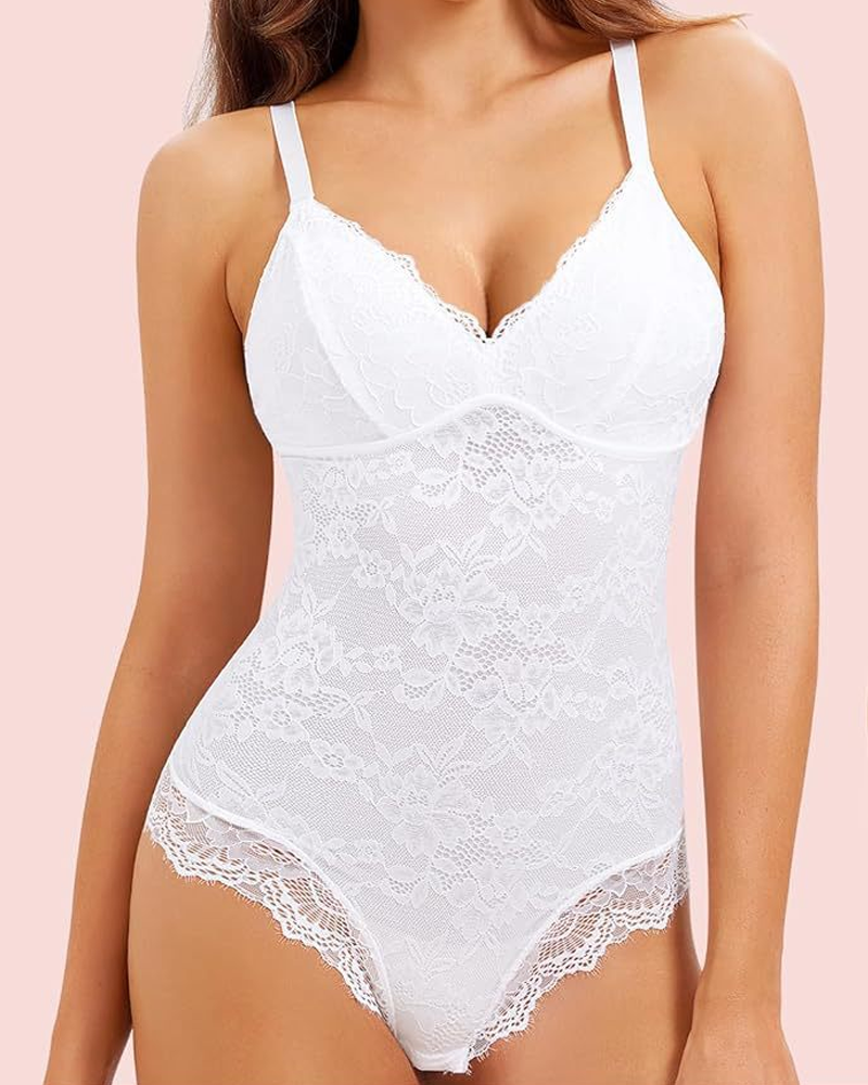 Lace Halter Body Shape Bodysuit
