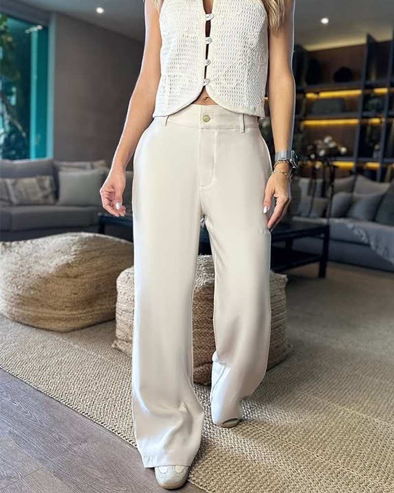 Drape Casual Suit Trousers-Curvy-Faja
