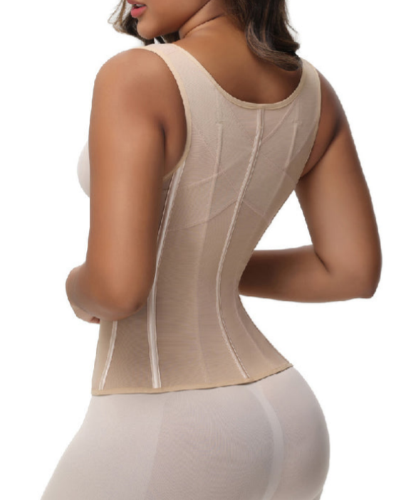 Women's Double Compression Bone Waist Trainer Tummy Control Postpartum Corset Vest