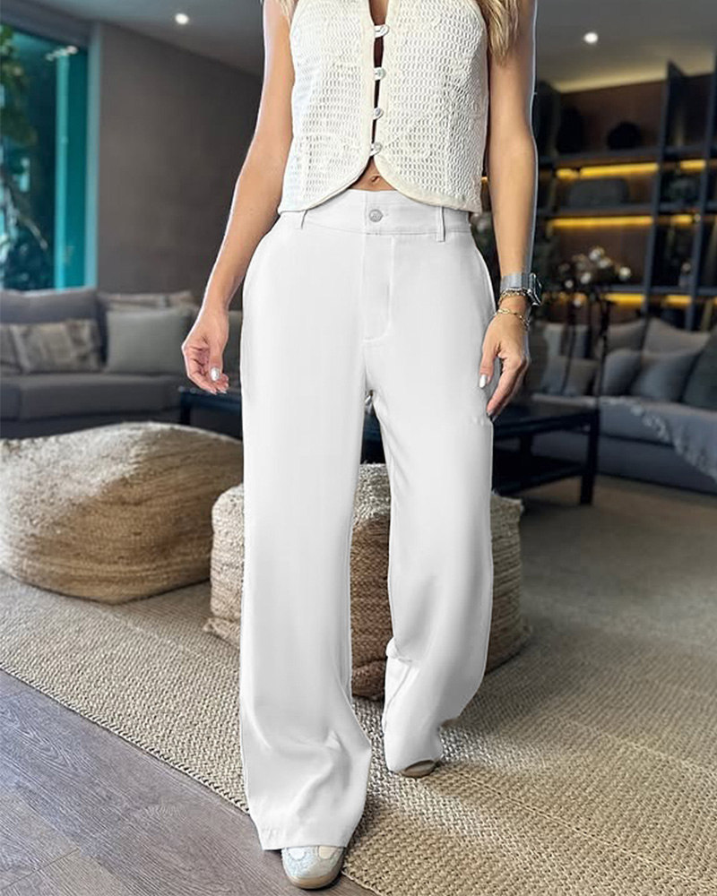 Drape Casual Suit Trousers-Curvy-Faja