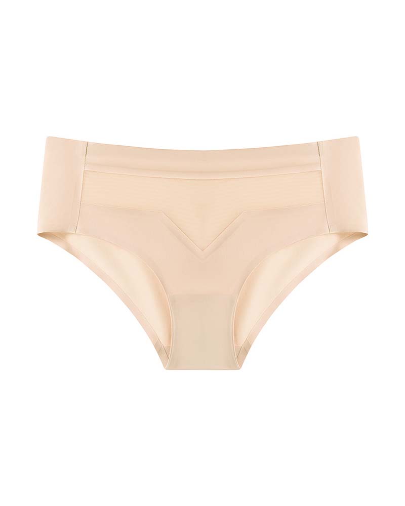 Mid-Waist Ice Silk Naked Invisible Underwear-Curvy-Faja