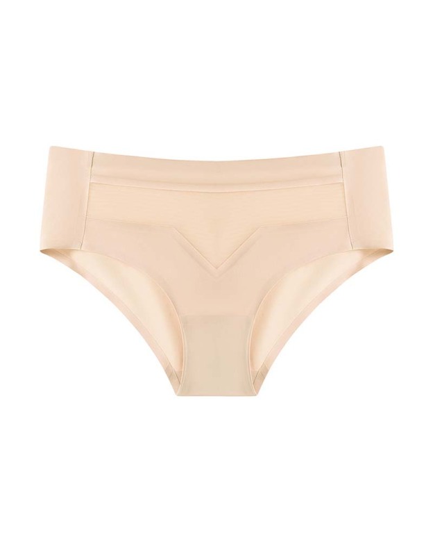 Mid-Waist Ice Silk Naked Invisible Underwear-Curvy-Faja