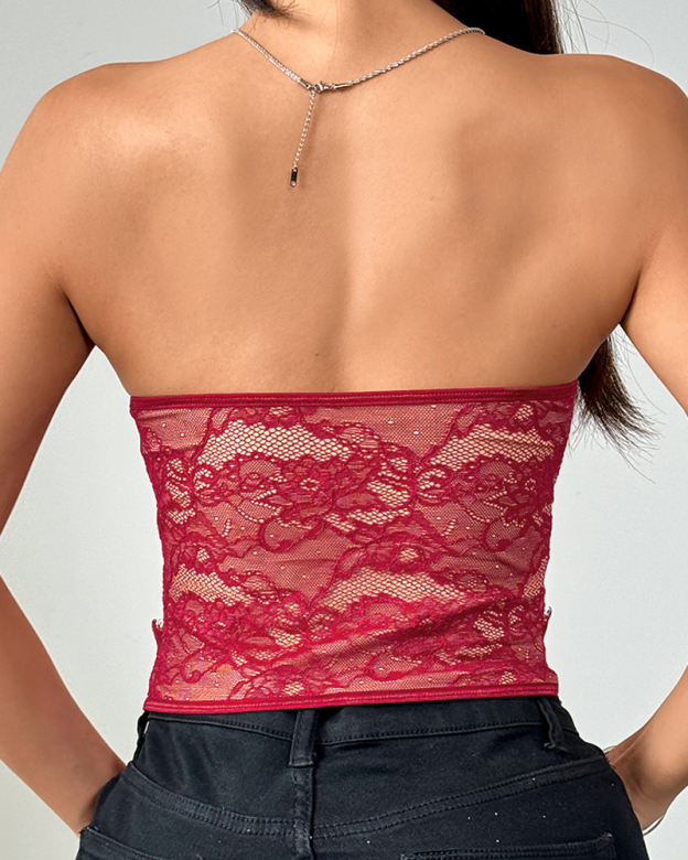 Lace Front-Button Corset