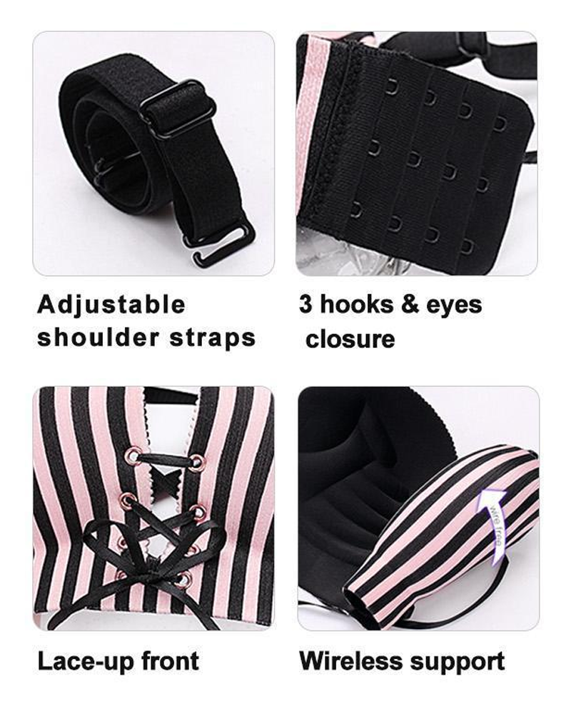 Gathered Half-Cup Seamless Straps And Drawstrings Wire-Free (Pre-Sale)