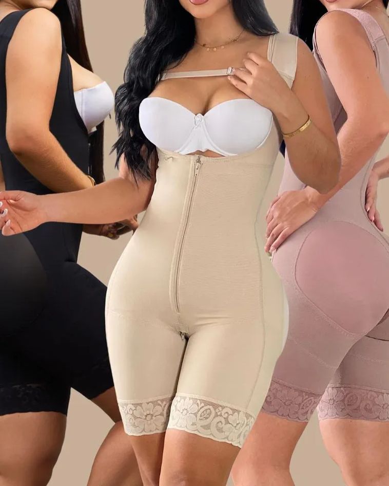 Firm Compression Tummy Control Zipper Faja