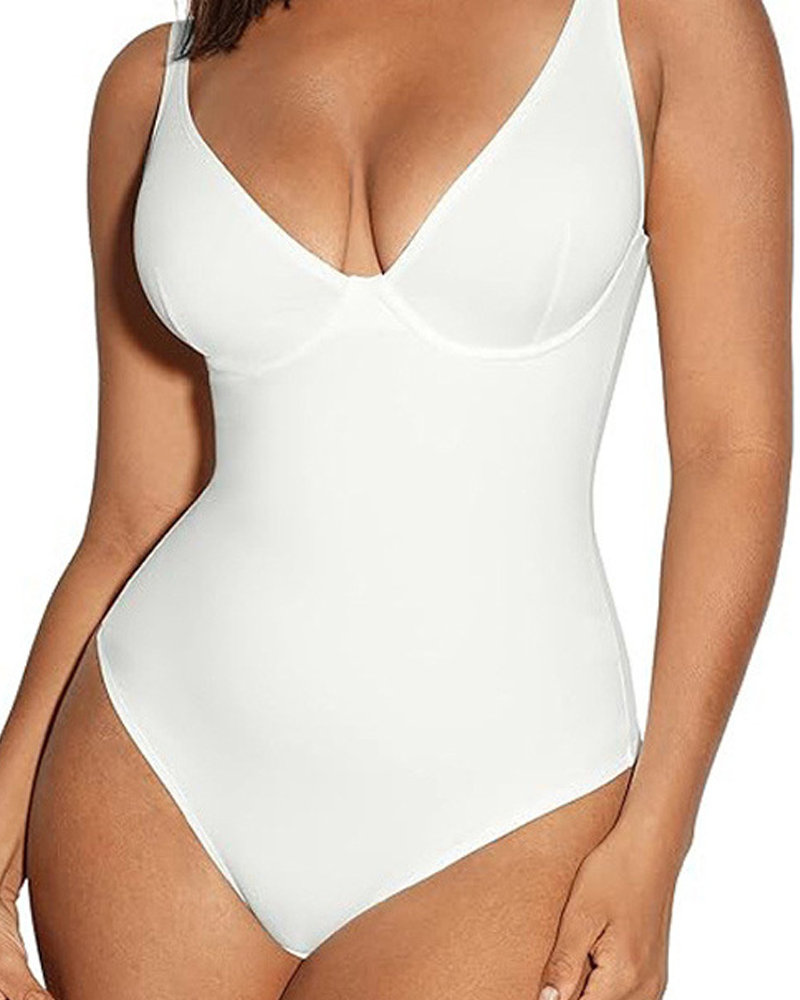 Tummy-Flattening Hip-Lifting Bodysuit-Curvy-Faja