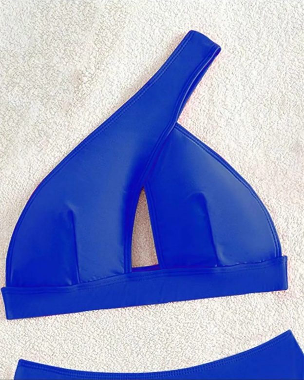 Women's Solid Color Fringe Hem Bikini-Curvy-Faja