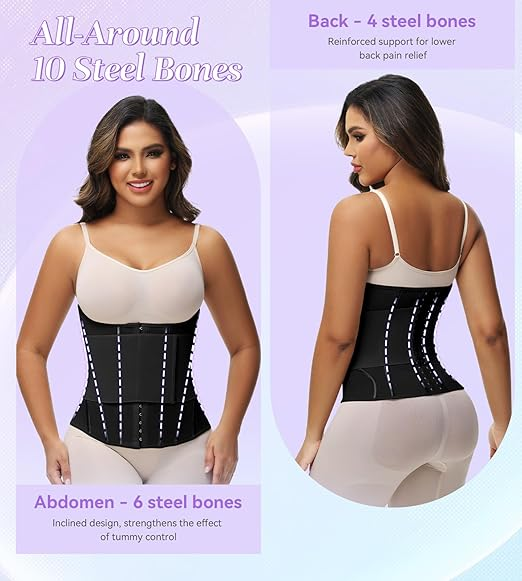 Waist Trainer for Women Tummy Control Workout Girdle Corset Waist Cincher-Curvy-Faja