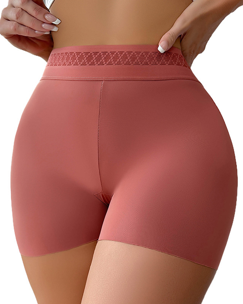 Solid Color Hip-Lifting And Tummy-Control Shorts