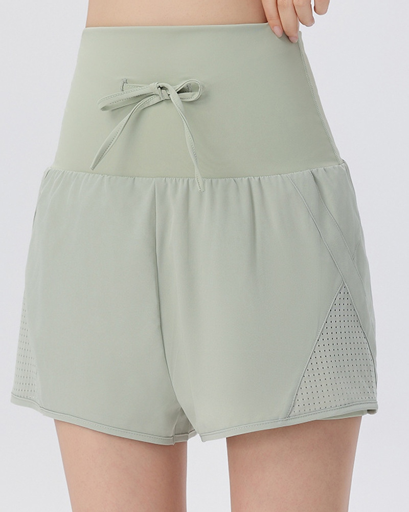 Tummy-Control Waist Yoga Shorts-Curvy-Faja