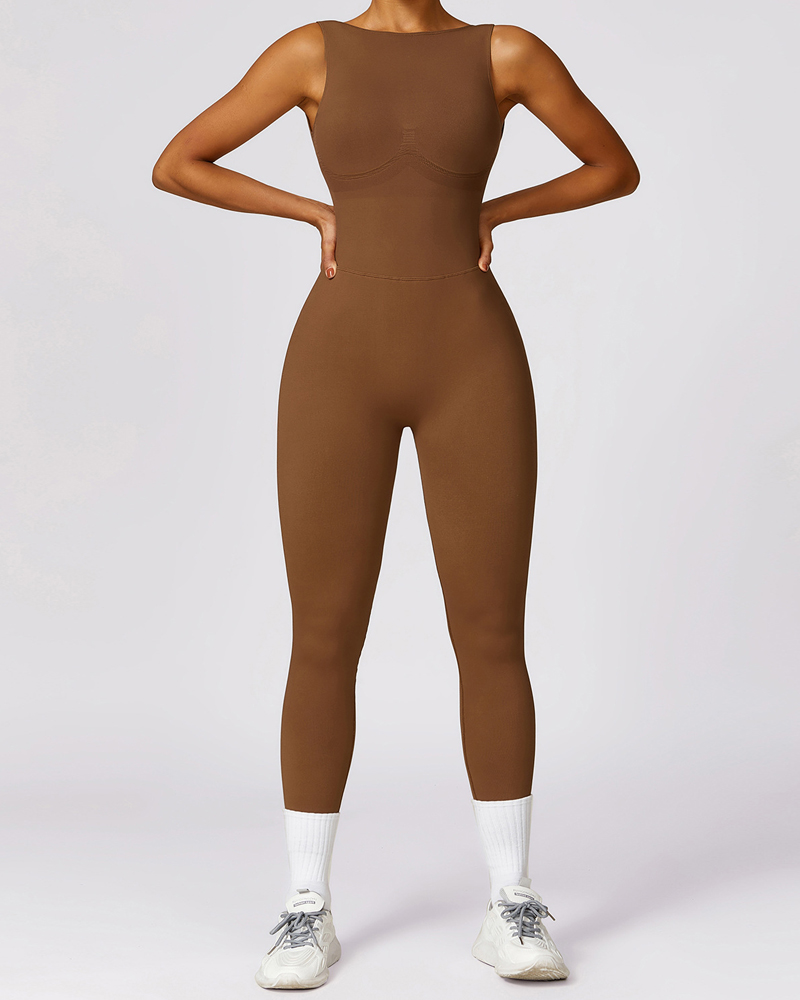 Hollow Back Hip Lift One-Piece Yoga Jumpsuit