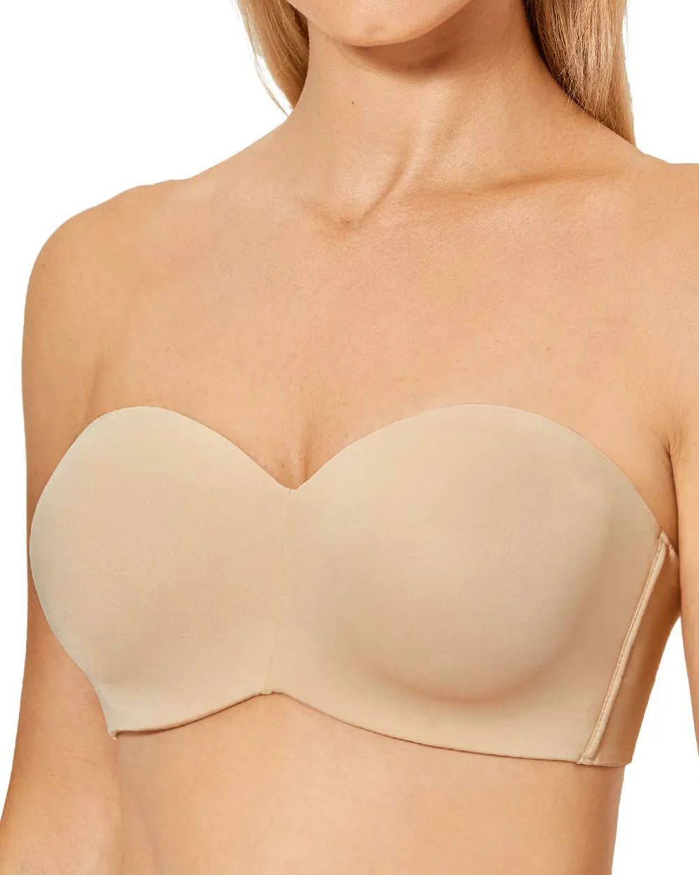 Volwco Plus Size Invisible Bra For C/D/E/F Cup, Strapless Push Up