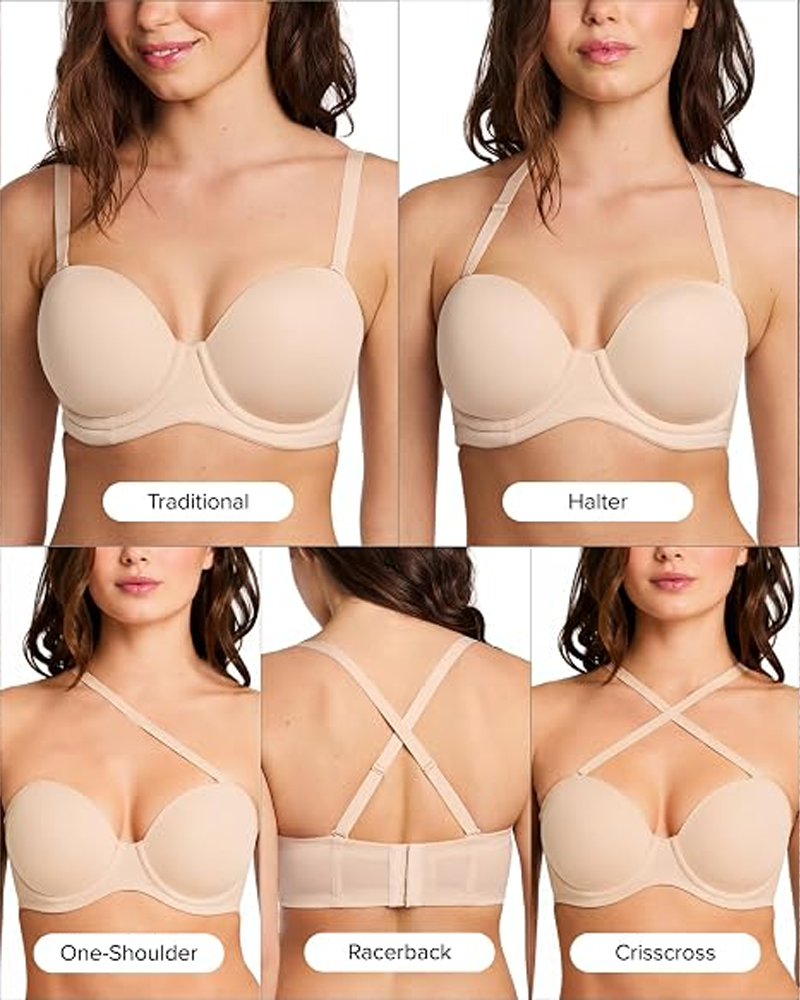 Plus Size Convertible Underwire Bra With Comfort Light Padded Cups